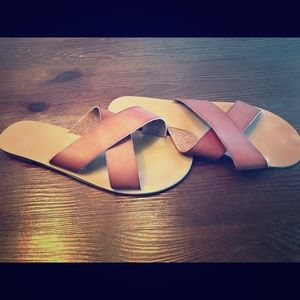 J.crew brown leather sandals